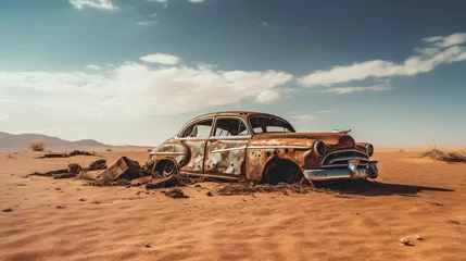 Fototapeten Old classic wreck of retro vintage car © Johnu