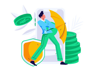 Internet financial management investment flat vector concept operation hand drawn illustration
