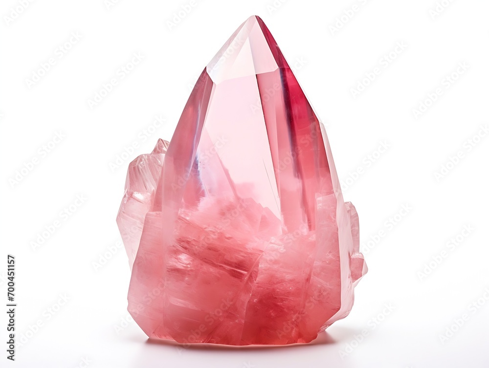 Aufkleber generative ai : pink quartz gemstone isolated on a white background