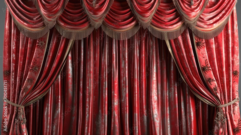 Fototapete a close-up view of a stage curtain. this image can be used to depict the anticipation and excitement