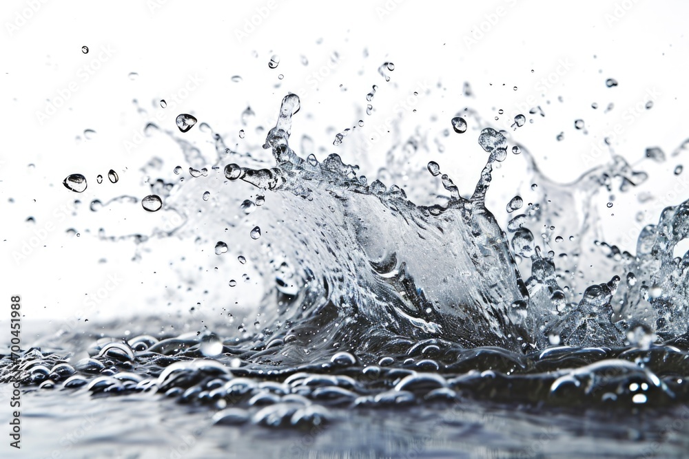 Poster a captivating image capturing a splash of water on the surface of a body of water. perfect for showc