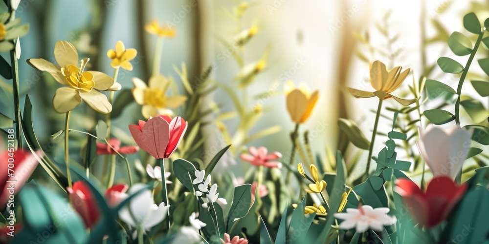 Poster a bunch of flowers lying in the grass. suitable for nature-themed designs and concepts