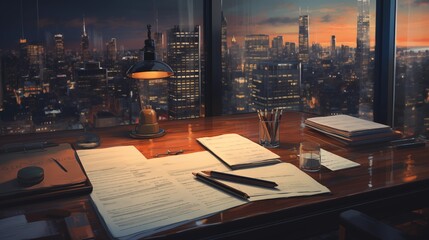 business office at night