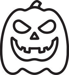 happy halloween font, icon outline