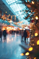 A group of people walking around a mall. Suitable for showcasing shopping, leisure activities, or socializing in a commercial setting