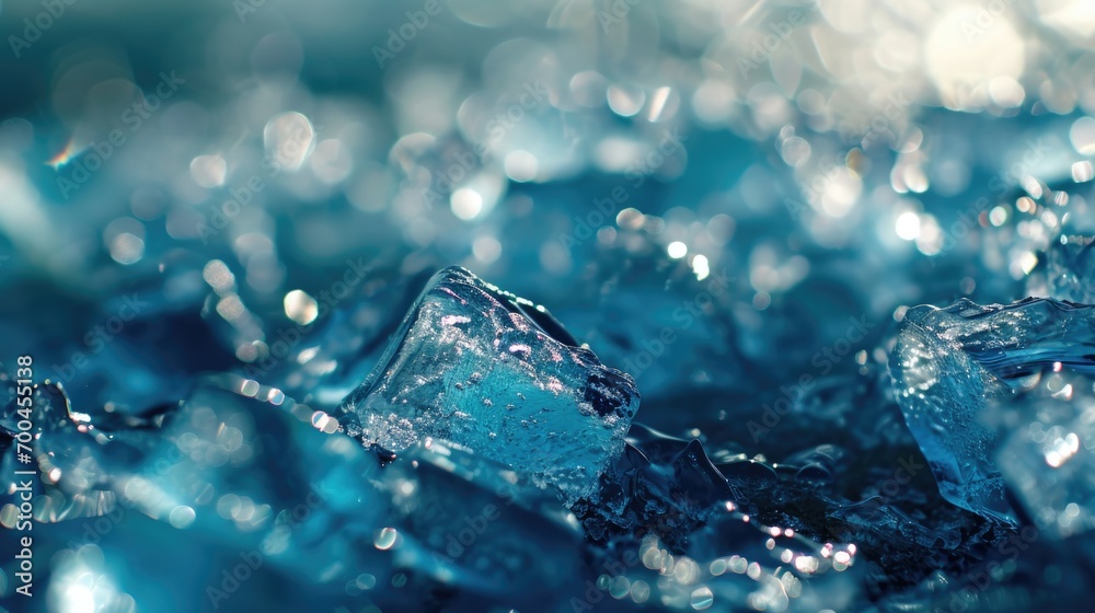 Aufkleber A detailed close-up view of a bunch of ice cubes. This image can be used to showcase the refreshing and cooling properties of ice in various contexts