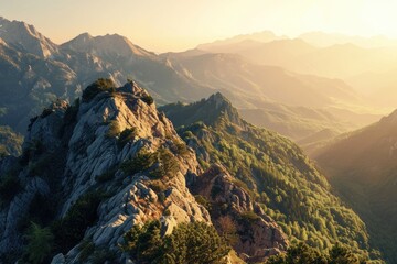 A scenic view of a mountain range with a few trees. Perfect for nature enthusiasts and travel blogs