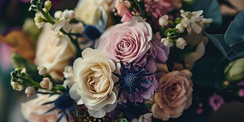 A detailed view of a beautiful bouquet of flowers, perfect for any occasion