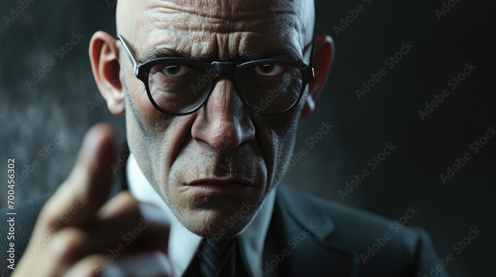 Poster A man in a suit and tie pointing directly at the camera. Suitable for business and professional concepts