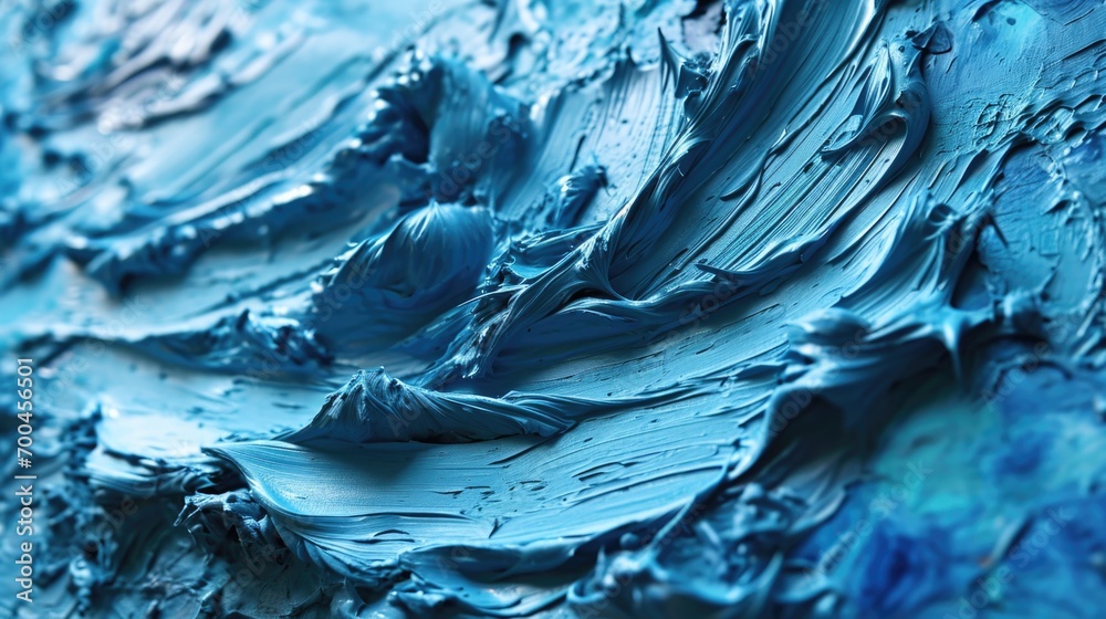Aufkleber a detailed close-up of a piece of blue paint. this image can be used for various projects and design