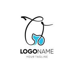 Letter Script O Dog Logo Design Vector Icon Graphic Emblem Illustration 