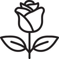 rose, icon outline