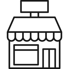 Store Building Line Icon