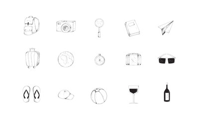 holiday beach hand drawn illustration