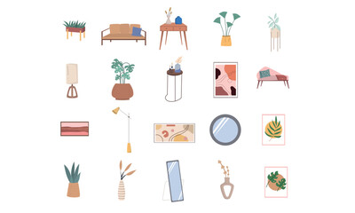 home decoration objects illustration