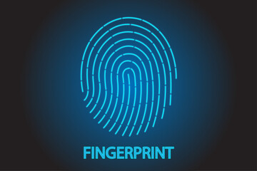 Fingerprint scan provides security access with biometrics identification.  - obrazy, fototapety, plakaty
