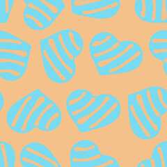 Obraz premium Hand Drawn Seamless Patterns with Hearts in Doodle Style.