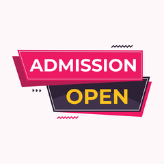 admission open banner tag vector