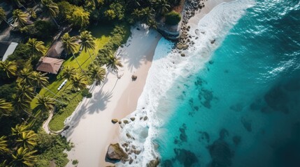 Fototapeta na wymiar Aerial view of tropical beach