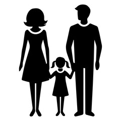 minimal Family Sign vector silhouette, black color silhouette, white background