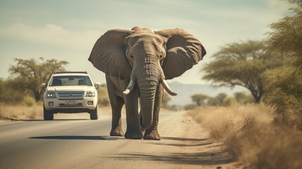 Obraz premium African elephant walking