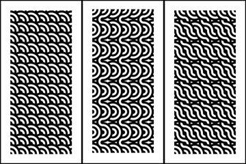 Black and White Seamless Geometric Pattern Collection With Circular and Circle Base Pattern