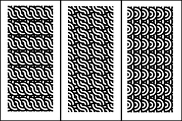 Black and White Seamless Geometric Pattern Collection With Circular and Circle Base Pattern