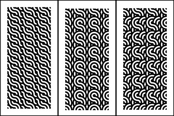 Black and White Seamless Geometric Pattern Collection With Circular and Circle Base Pattern