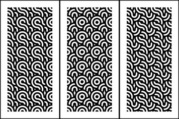 Black and White Seamless Geometric Pattern Collection With Circular and Circle Base Pattern