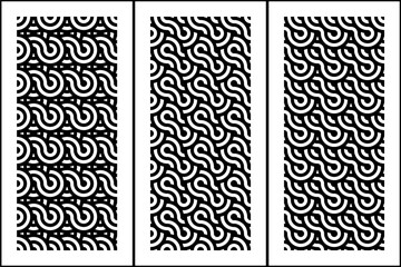 Black and White Seamless Geometric Pattern Collection With Circular and Circle Base Pattern