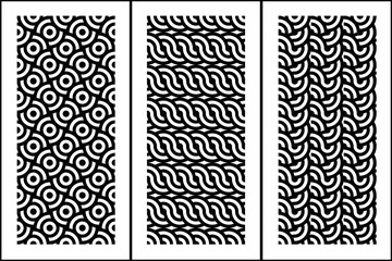 Black and White Seamless Geometric Pattern Collection With Circular and Circle Base Pattern