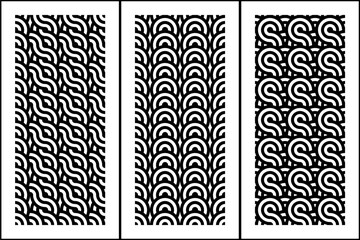 Black and White Seamless Geometric Pattern Collection With Circular and Circle Base Pattern