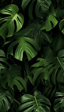 green leaves nature background, closeup leaves texture, tropical leaves © katobonsai