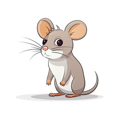 Adorable Mouse Illustration in a White Background