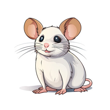 Charming Rodent Drawing on a Simple White Background