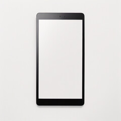 Moderner schwarzer Tablet-Computer mit leerem horizontalen Bildschirm isoliert auf weißem Hintergrund.