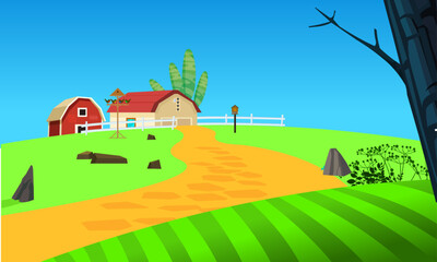 Naklejka premium landscape with house