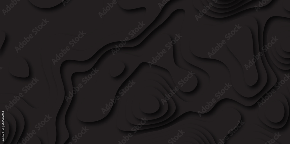 Poster Abstract black paper cut style design.abstract vector seamless pattern with shadows Trendy contemporary design.abstract papercut and multi layer cutout pattern pattern on vector design illustration.