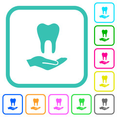 Dental provision vivid colored flat icons