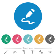 Signature flat round icons