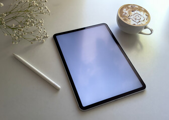 Tablet pc with screen, Pad Mobile Device coffee © Navruz