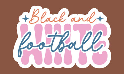 Black and white football Retro Stickers Design