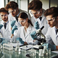 Scientists working in the laboratory.
