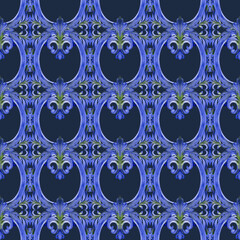 Abstract grunge retro antique frame fabric seamless pattern Vintage wallpaper background.