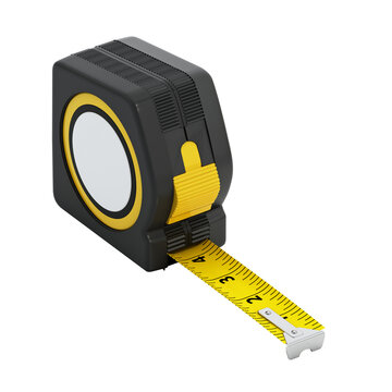 Tape measure isolated on transparent background. 3D illustration