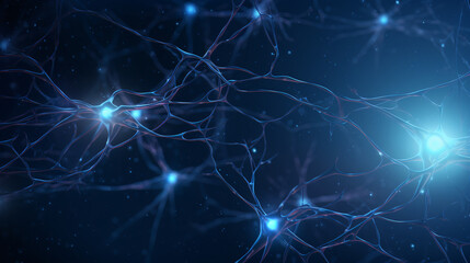 Naklejka na ściany i meble Neural network. Human nervous system background
