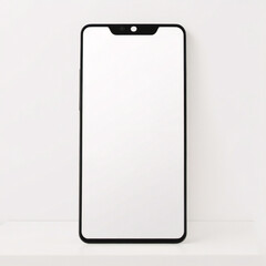 Smartphone-Modell mit leerem wei&szlig;en Bildschirm, detailliertes Mobiltelefon-Modell, wei&szlig;es Modell-Smartphone-Vorderansicht, Modell-3D-Mobiltelefon, ui, ux &ndash; Lagervektor