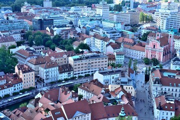 Fototapeta na wymiar Ljubljana, Slovenia from Castle Hill