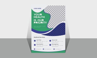Modern and clean Hospital Flyer design. color full web banner design. abstract background banner templet design.