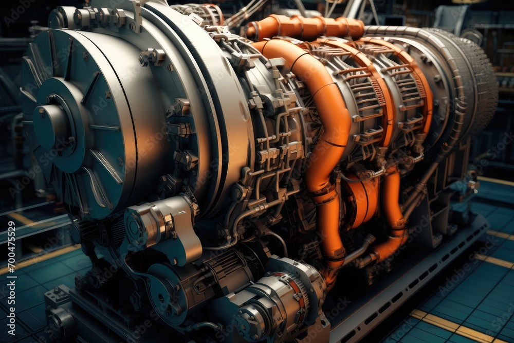 Aufkleber Inside of an engine. Generative AI.